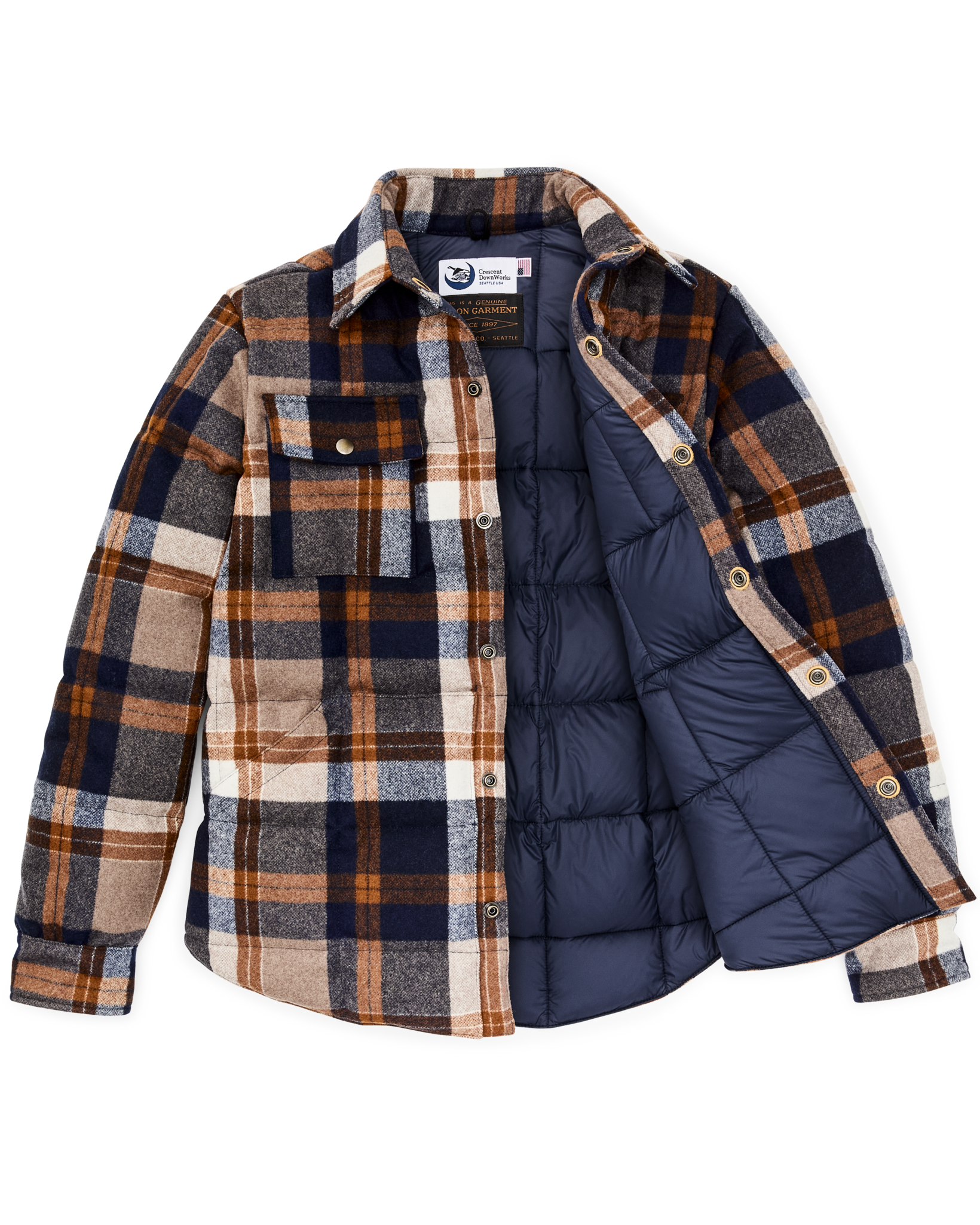 Works Jacket - Navy Bronze Plaid