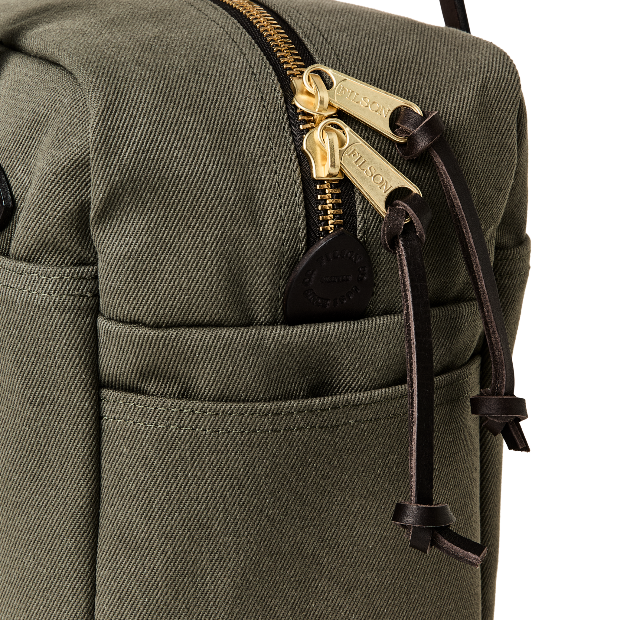 Rugged Twill Zipper Tote Bag - Otter Green