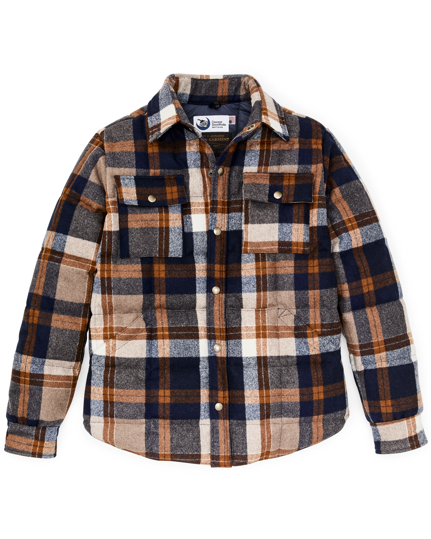 Works Jacket - Navy Bronze Plaid