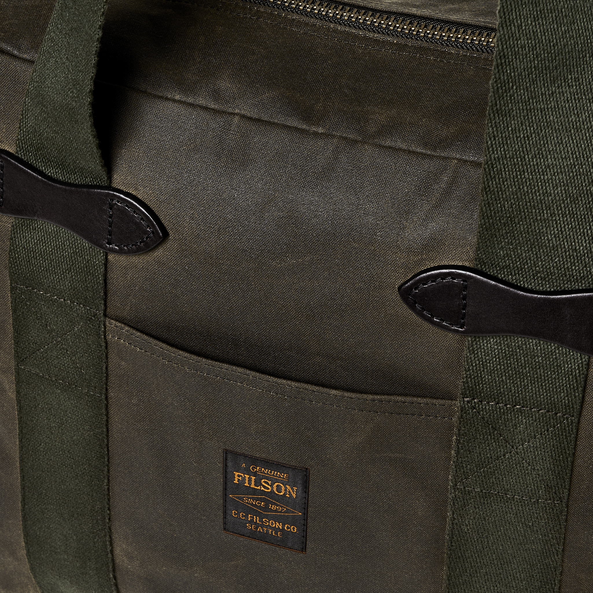 Tin Cloth Zipper Tote Bag - Otter Green
