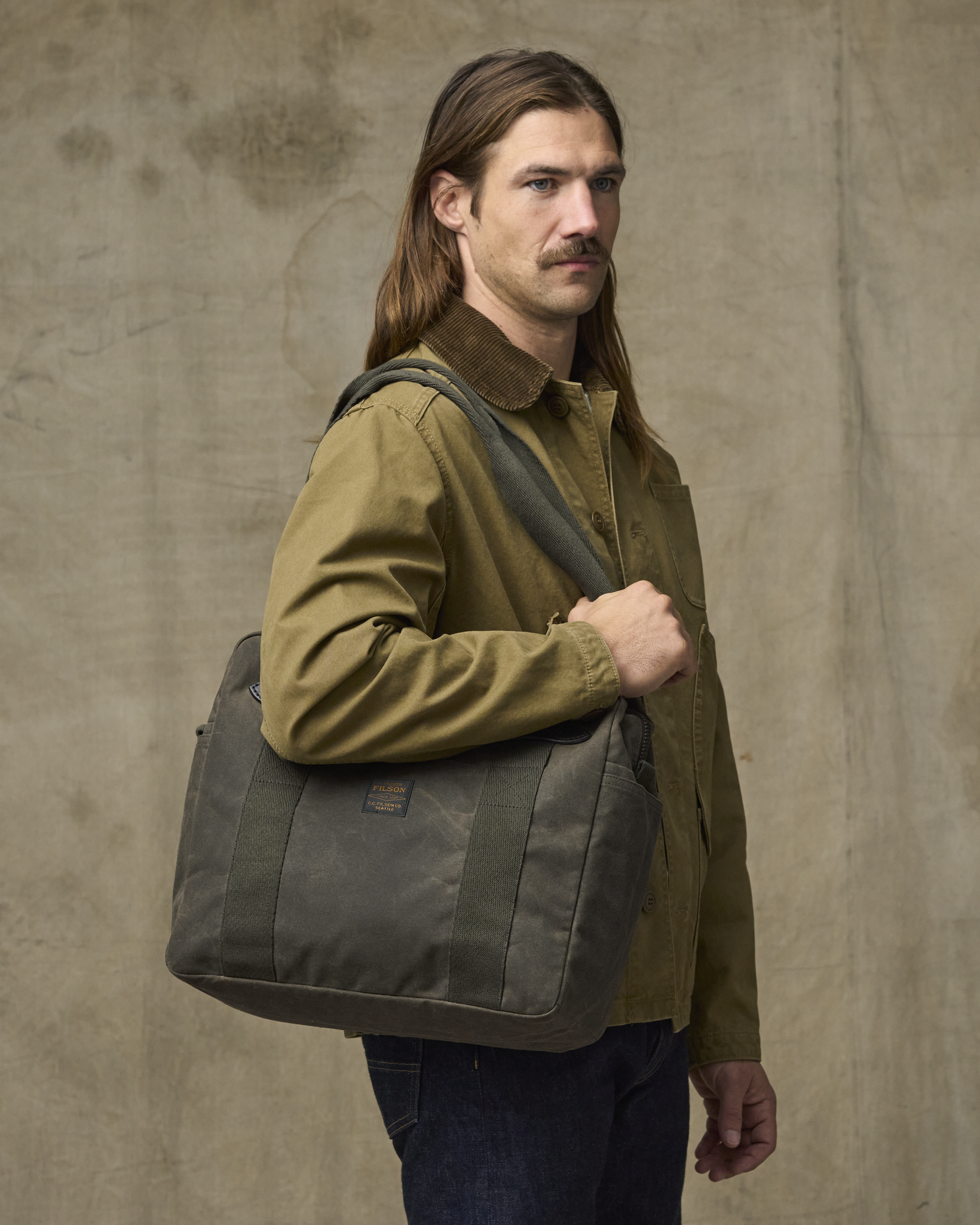 Tin Cloth Zipper Tote Bag - Otter Green