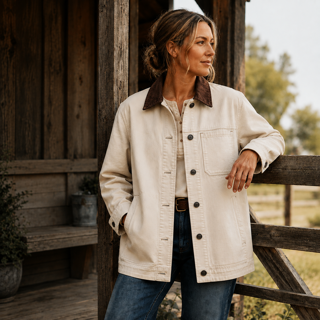 Women's Canvas Barn Coat - Feather Gray